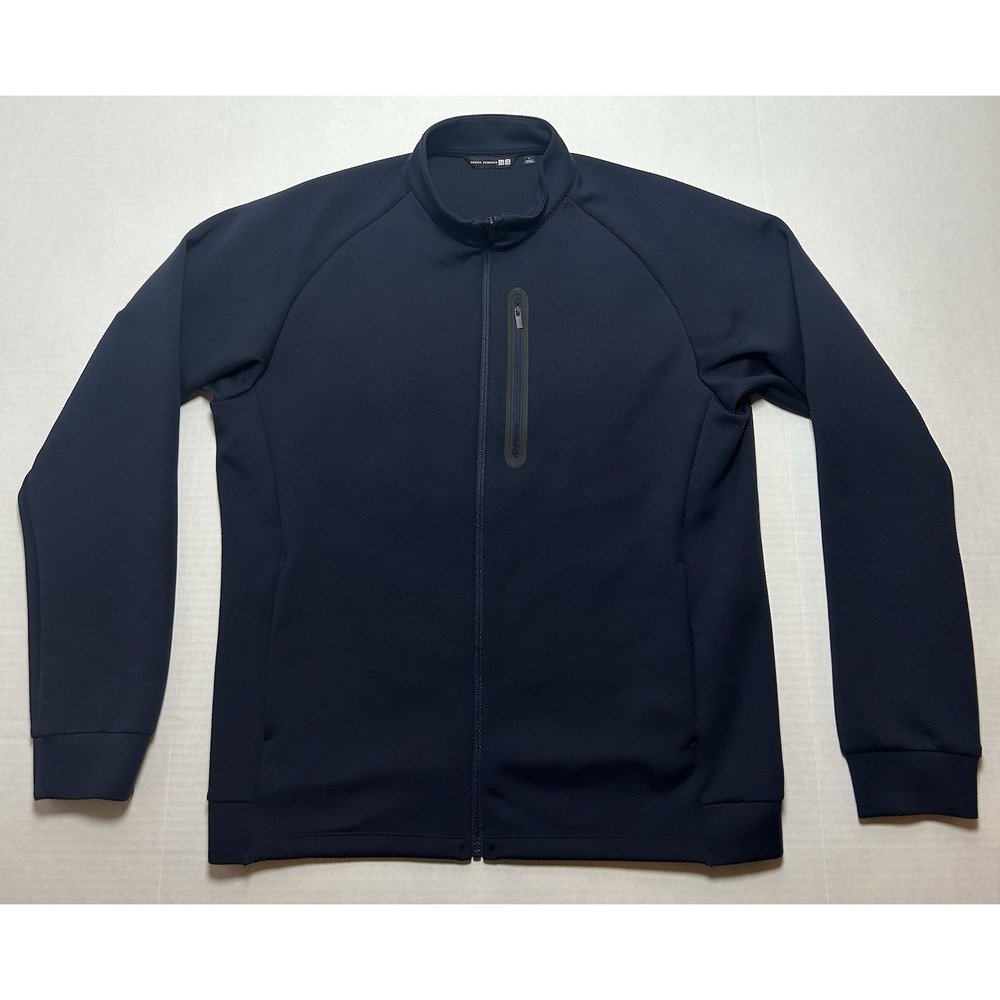 Roger Federer Uniqlo Mens Stretch Full Zip Tennis Track Jacket Size Large EUC